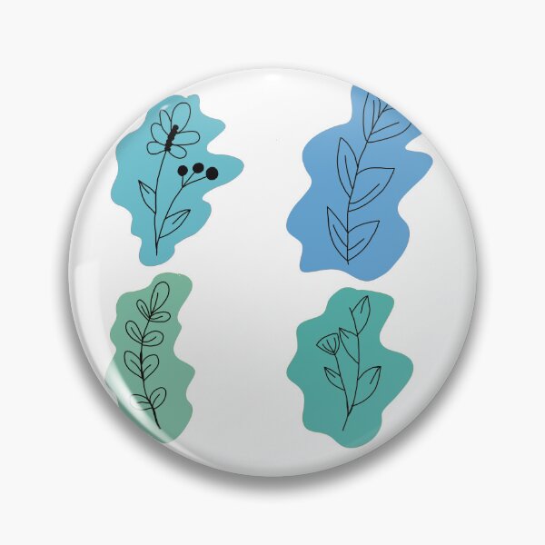 Item preview, Green and blue abstract plants designed and sold by B-arts0102.