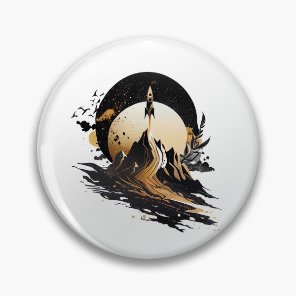 Item preview, Mountain Rocket Ship Landscape designed and sold by ShadowAndSlate.