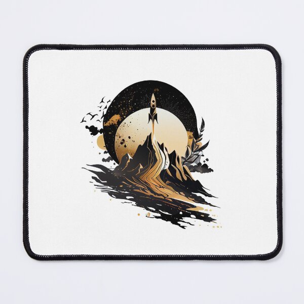Item preview, Mountain Rocket Ship Landscape designed and sold by ShadowAndSlate.