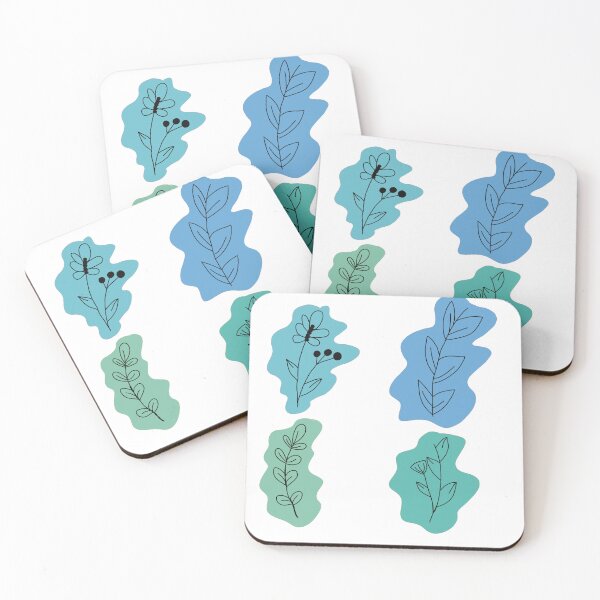 Item preview, Green and blue abstract plants designed and sold by B-arts0102.