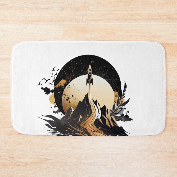 Item preview, Mountain Rocket Ship Landscape designed and sold by ShadowAndSlate.