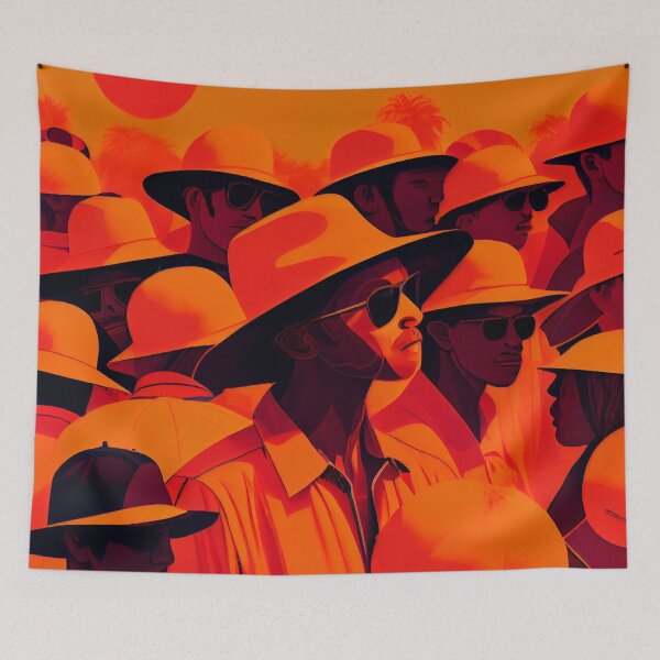 Item preview, Crowded Swelter in Tangerine Digital Painting designed and sold by CodeAndColors.