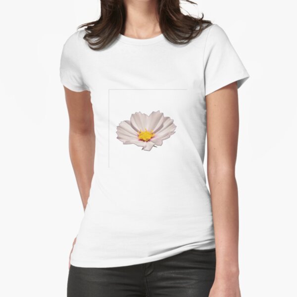 Flower with yellow center Fitted T-Shirt