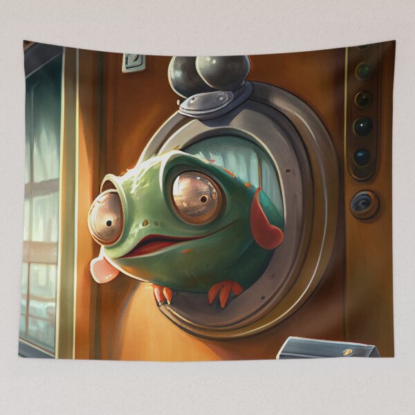 Item preview, Waiting at the Monorail A Doorbells Delight Digital Painting designed and sold by CodeAndColors.