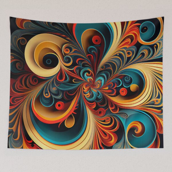 Item preview, Drawn Swirling Dynamic Vivid European Pattern Digital Painting designed and sold by CodeAndColors.