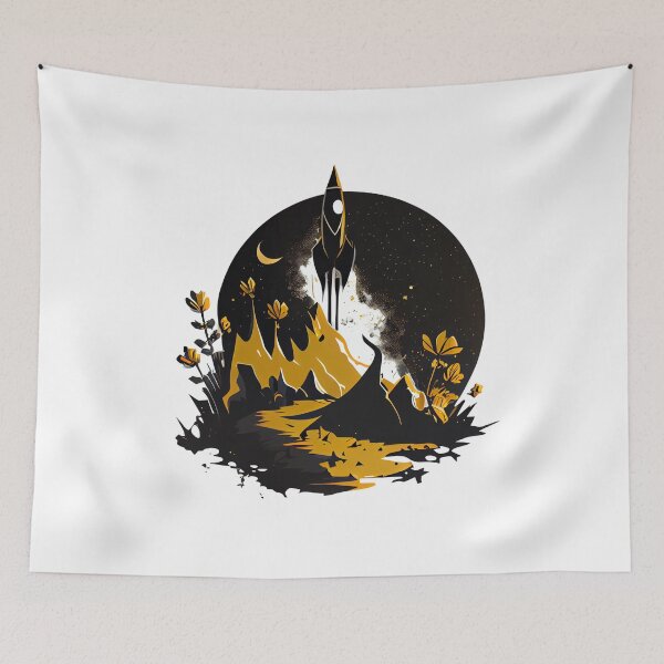 Item preview, Rocket Ship Blasting Off designed and sold by ShadowAndSlate.