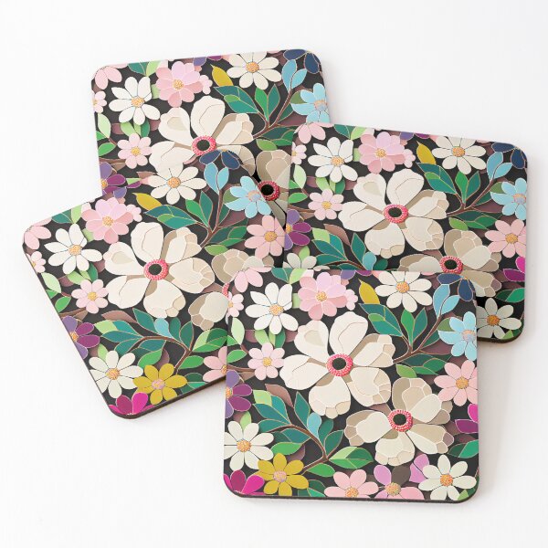 Item preview, Mosaic Anime Floral Pattern Digital Painting designed and sold by CodeAndColors.