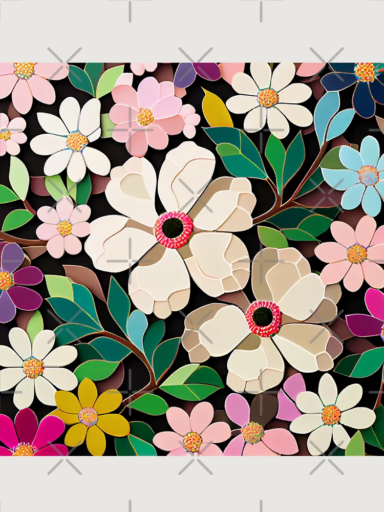 Thumbnail 6 von 6, Premium Oversized Pullover, Mosaic Anime Floral Pattern Digital Painting designt und verkauft von CodeAndColors.