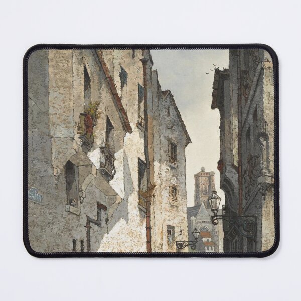 Item preview, Street Scene in Paris (Rue des Chantres) - Edwin Deakin (1838-1923)  designed and sold by Vintage Designs +.