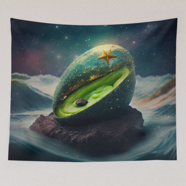 Item preview, Glittering Avocado in an Oceanic Dream Digital Painting designed and sold by CodeAndColors.