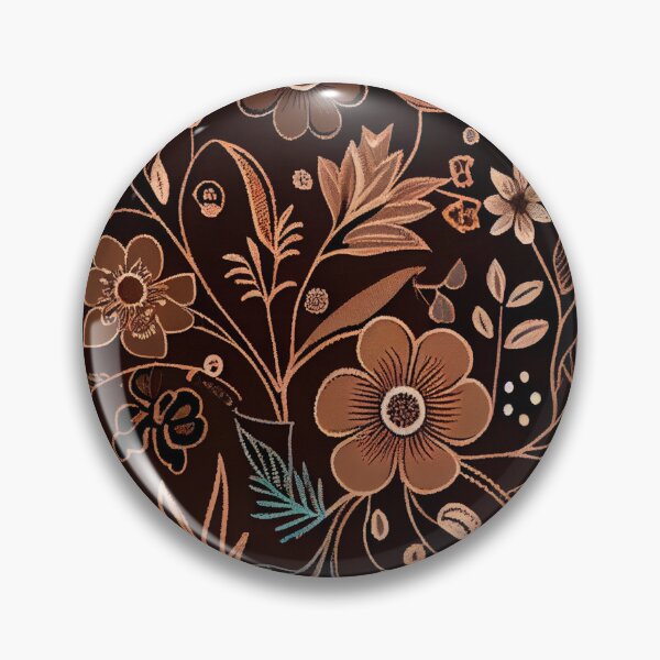 Artikelvorschau, Grobes imaginiertes braunes zartes Blumenmuster, digitale Malerei entworfen und verkauft von CodeAndColors.