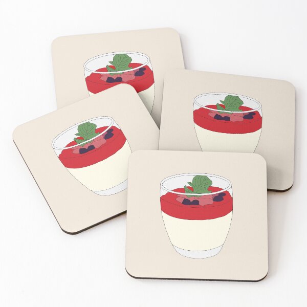 Item preview, Vanilla Panna Cotta with Strawberry Sauce designed and sold by Eathusiast.