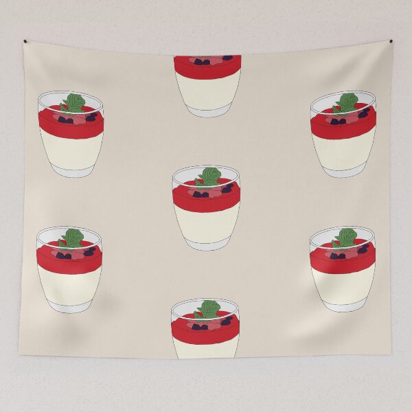Item preview, Vanilla Panna Cotta with Strawberry Sauce designed and sold by Eathusiast.