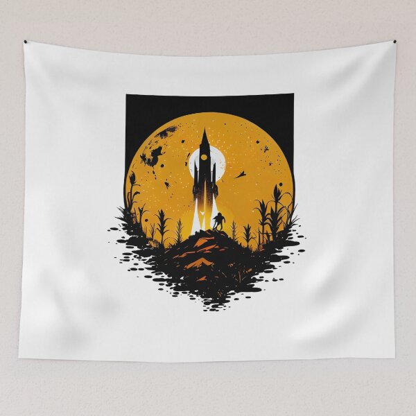Item preview, Rocket Ship with Alien Left Behind designed and sold by ShadowAndSlate.