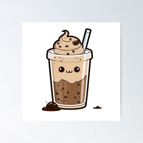 Kawaii Cute Iced Coffee For Coffee Lovers Art Board Print for