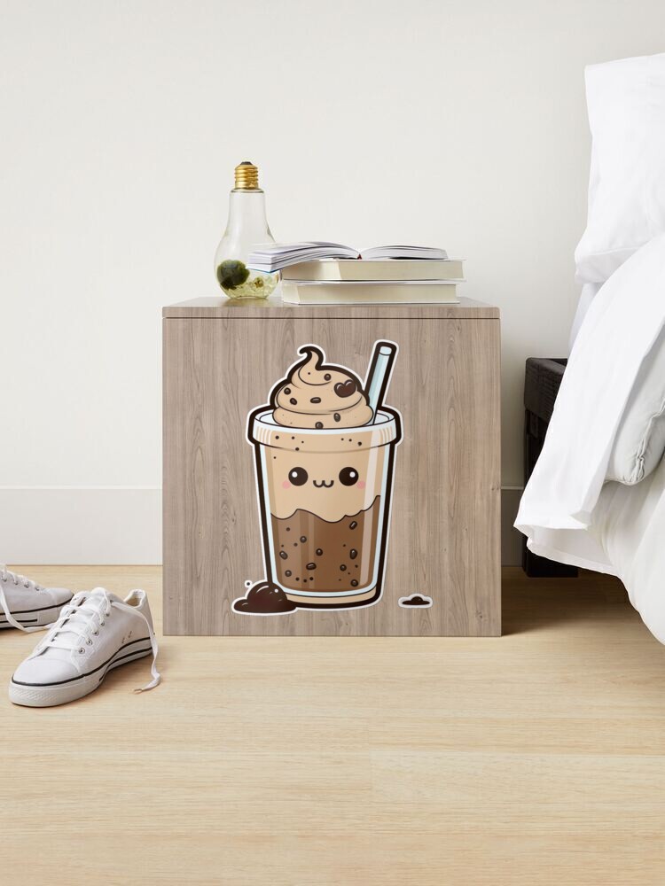 Cute Iced Coffee Cups - Classic Brown Sticker for Sale by TimorousEclectc