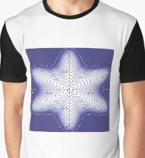 Blue, star-shaped, six-beam spiral Graphic T-Shirt