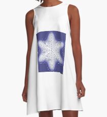 Blue, star-shaped, six-beam spiral A-Line Dress
