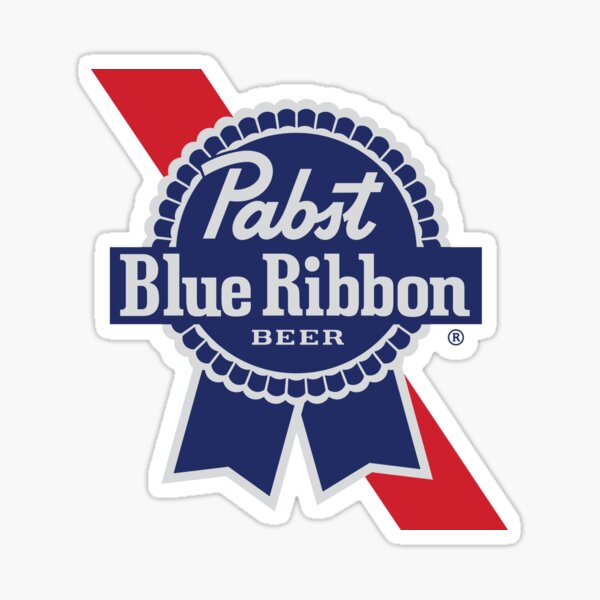 Happiness with Pabst Blue Ribbon Sticker
