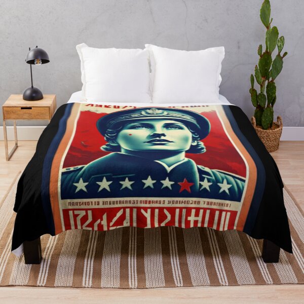 Item preview, Spoof WWII Russian War Poster with Female Soldier designed and sold by KALEIDOSCOPE UK.