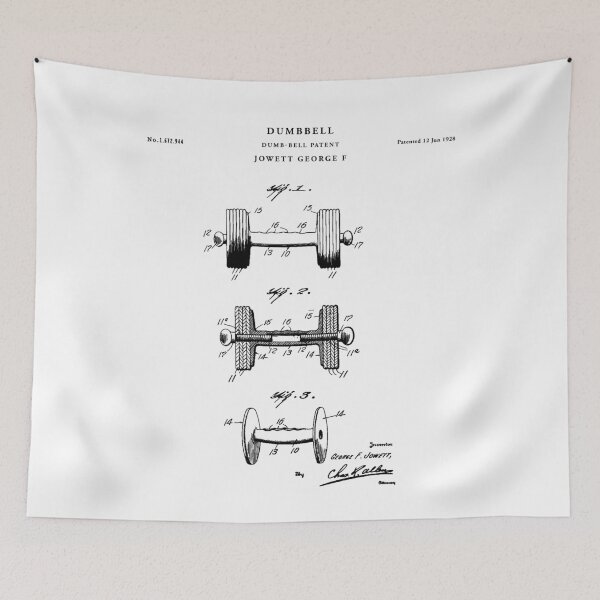 Item preview, Dumbbell Patent Drawing Blueprint designed and sold by Vintago.