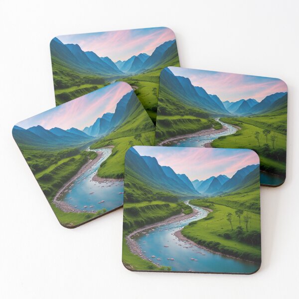 Item preview, A Crystal-Clear River Winding Through A Vibrant Valley, With Lush Greenery And A Breathtaking View Ai Generated Art designed and sold by AiGens.