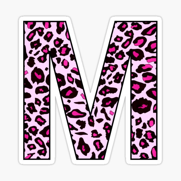 3dRose Initial M Monogram Rose vif, motif léopard noir imprimé