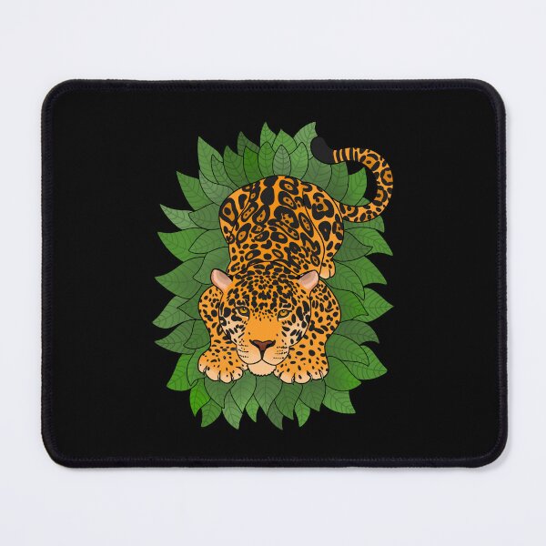 Artikelvorschau, Jaguar mit tropischen Blättern entworfen und verkauft von KD Merch.
