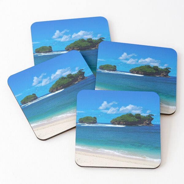 Item preview, Watu Karung lagoon sand beach with rock islands designed and sold by kall3bu.