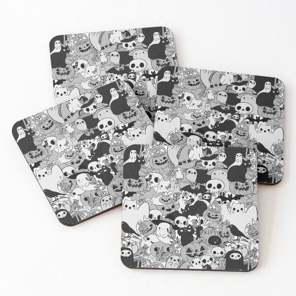 Item preview, Cute full page halloween doodle art pattern  designed and sold by Yarafantasyart.