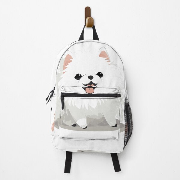 Vista previa del artículo con la obra «Perro Pomerania blanco al estilo japonés», diseñado y vendido por CiochuPL.