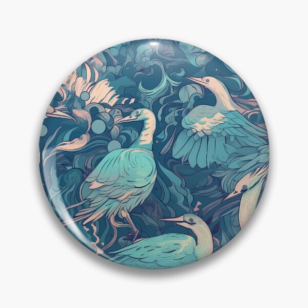 Artikelvorschau, Vibrant Aquatic Birds Artwork - Abstract Bird Pattern entworfen und verkauft von arbaxas.