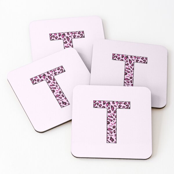 Item preview, Letter T Pink Leopard Monogram T Initial Customized Custom Personal Name Capital letter designed and sold by inspirationzgal.