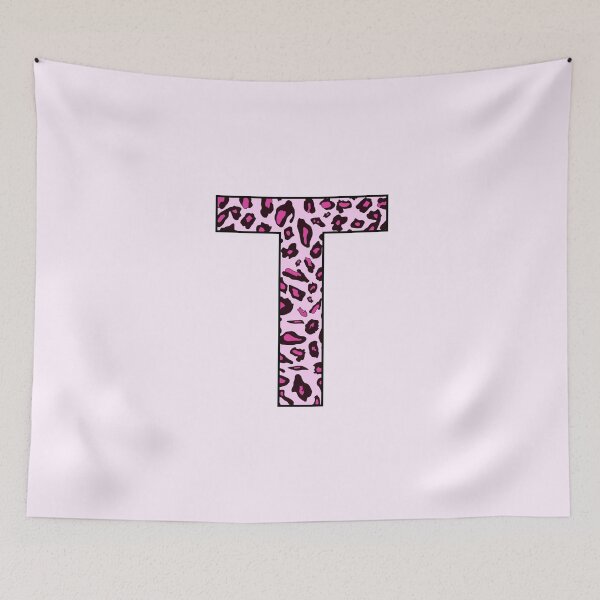 Item preview, Letter T Pink Leopard Monogram T Initial Customized Custom Personal Name Capital letter designed and sold by inspirationzgal.