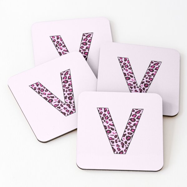 Item preview, Letter V Pink Leopard Monogram V Initial Customized Custom Personal Name Capital letter designed and sold by inspirationzgal.
