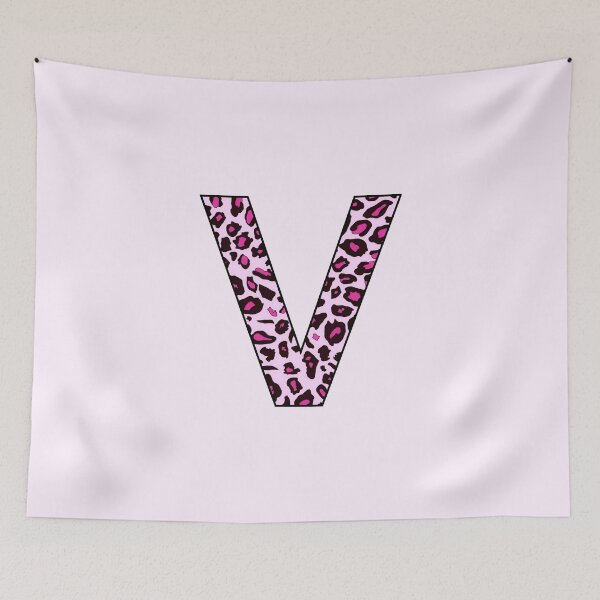 Item preview, Letter V Pink Leopard Monogram V Initial Customized Custom Personal Name Capital letter designed and sold by inspirationzgal.