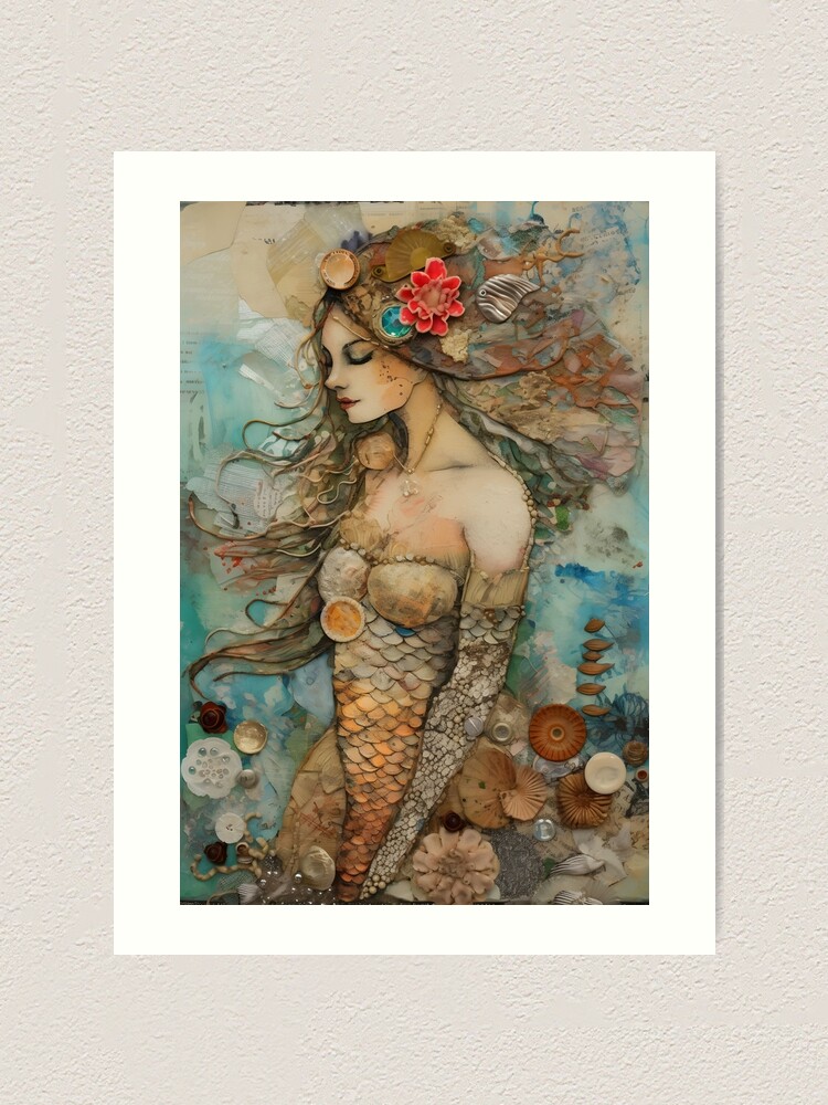 Mellow Mermaid Hand Painted buy Watercolor on 9x12 Mix Media Paper