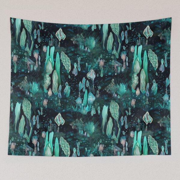 Item preview, Iridescent Cave Art - Glowing Stalactites & Sparkling Geodes designed and sold by arbaxas.