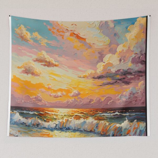 Artikelvorschau, Beach Waves Sky Impasto entworfen und verkauft von SoloSeal.