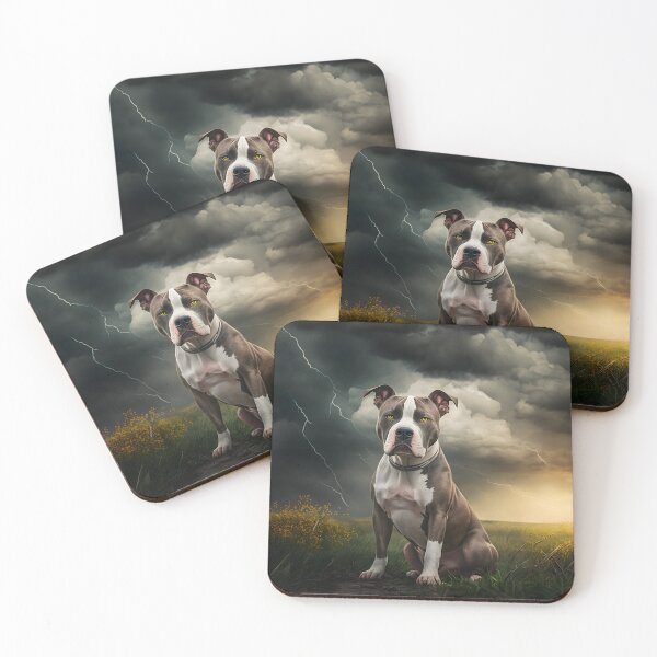 Item preview, Thunderous Protector: American Staffordshire Terrier as a Mythical Guardian designed and sold by Pixelatedx.