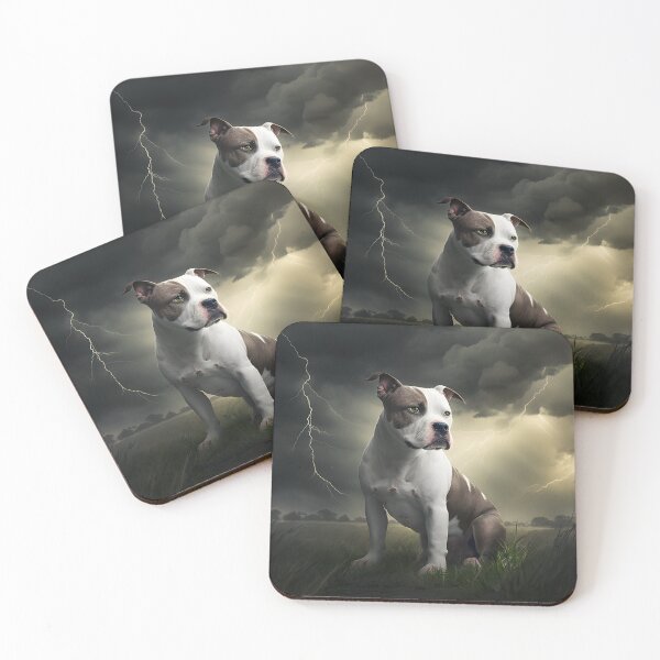 Item preview, Thunderous Protector: American Staffordshire Terrier as a Mythical Guardian designed and sold by Pixelatedx.