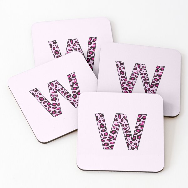 Item preview, Letter W Pink Leopard Monogram W Initial Personalized Custom Personal Name Capital letter designed and sold by inspirationzgal.