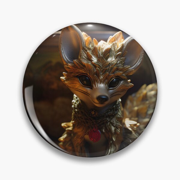 Item preview, Golden Japanese Nine-Tail Fox Statuette - Intriguing Antique Shop Find designed and sold by Digital Artifacts.