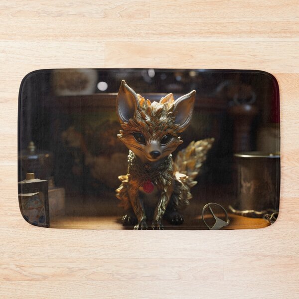 Item preview, Golden Japanese Nine-Tail Fox Statuette - Intriguing Antique Shop Find designed and sold by Digital Artifacts.