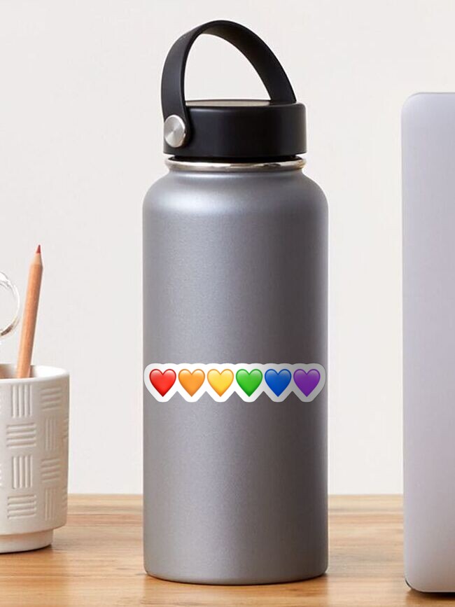 Thumbnail 1 of 3, Sticker, Rainbow hearts designed and sold by K-AEyston.