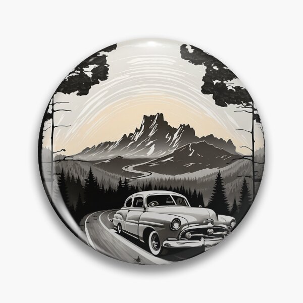 Item preview, White classic car cruising along the mountain road designed and sold by Xiangster987.