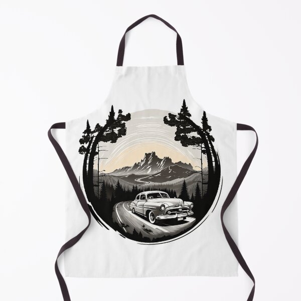 Item preview, White classic car cruising along the mountain road designed and sold by Xiangster987.