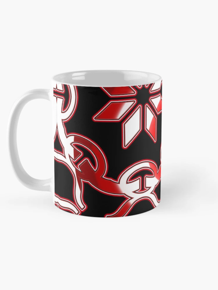 Thumbnail 5 of 6, Coffee Mug, *Funny Unique Geometric Abstract Red White Rabbit Pattern* designed and sold by Ralek.