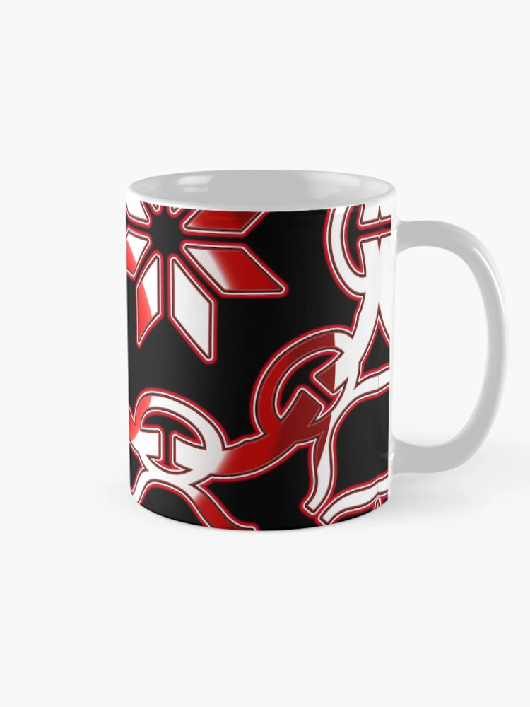 Thumbnail 3 of 6, Coffee Mug, *Funny Unique Geometric Abstract Red White Rabbit Pattern* designed and sold by Ralek.
