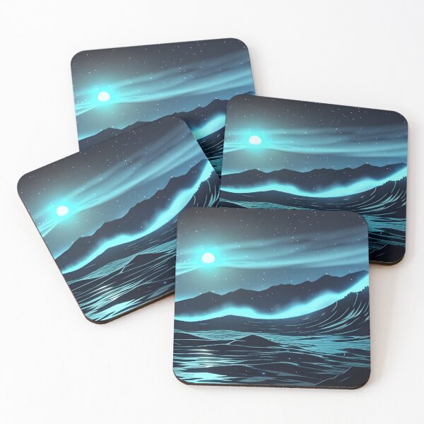 Item preview, Bioluminescent Waves, ink drawing, Ai Generated Art  designed and sold by ACC .
